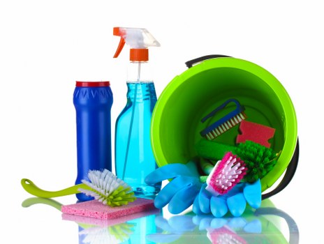 Cleaning professional preparing to start a service booking