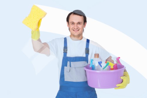 Cleaning appointment in progress with equipment and checklist