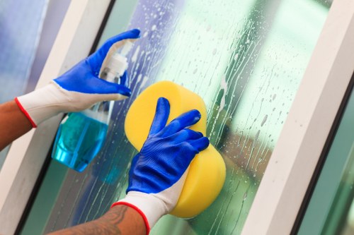 Person using a keyboard and screen reader while reviewing accessible cleaning information