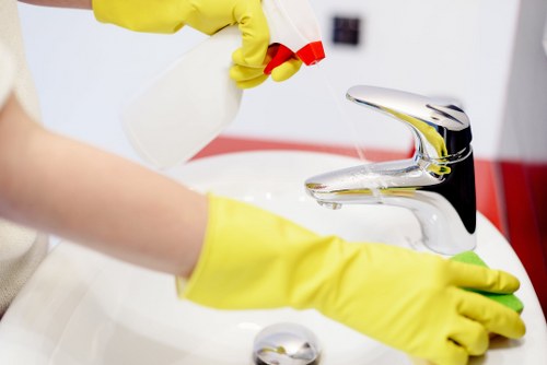 Deep cleaning a bright room in Haringey