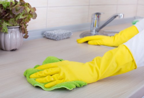 Professional cleaning tools used in a Haringey property