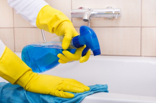 Cleaner in Haringey providing domestic cleaning in a bright kitchen